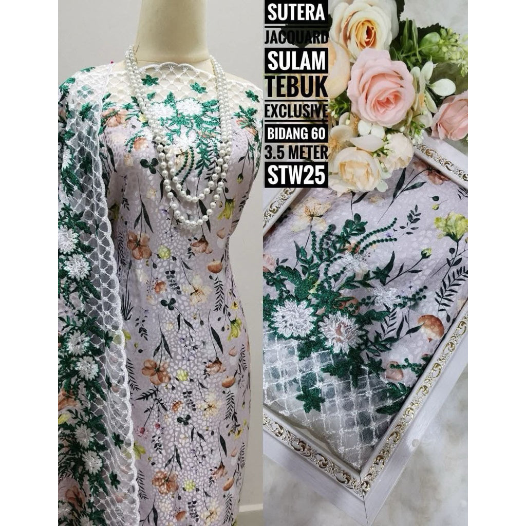 Kain Pasang SUTERA JACQUARD SULAM TEBUK Exclusive