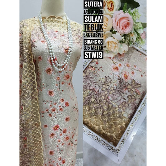 Kain Pasang SUTERA JACQUARD SULAM TEBUK Exclusive