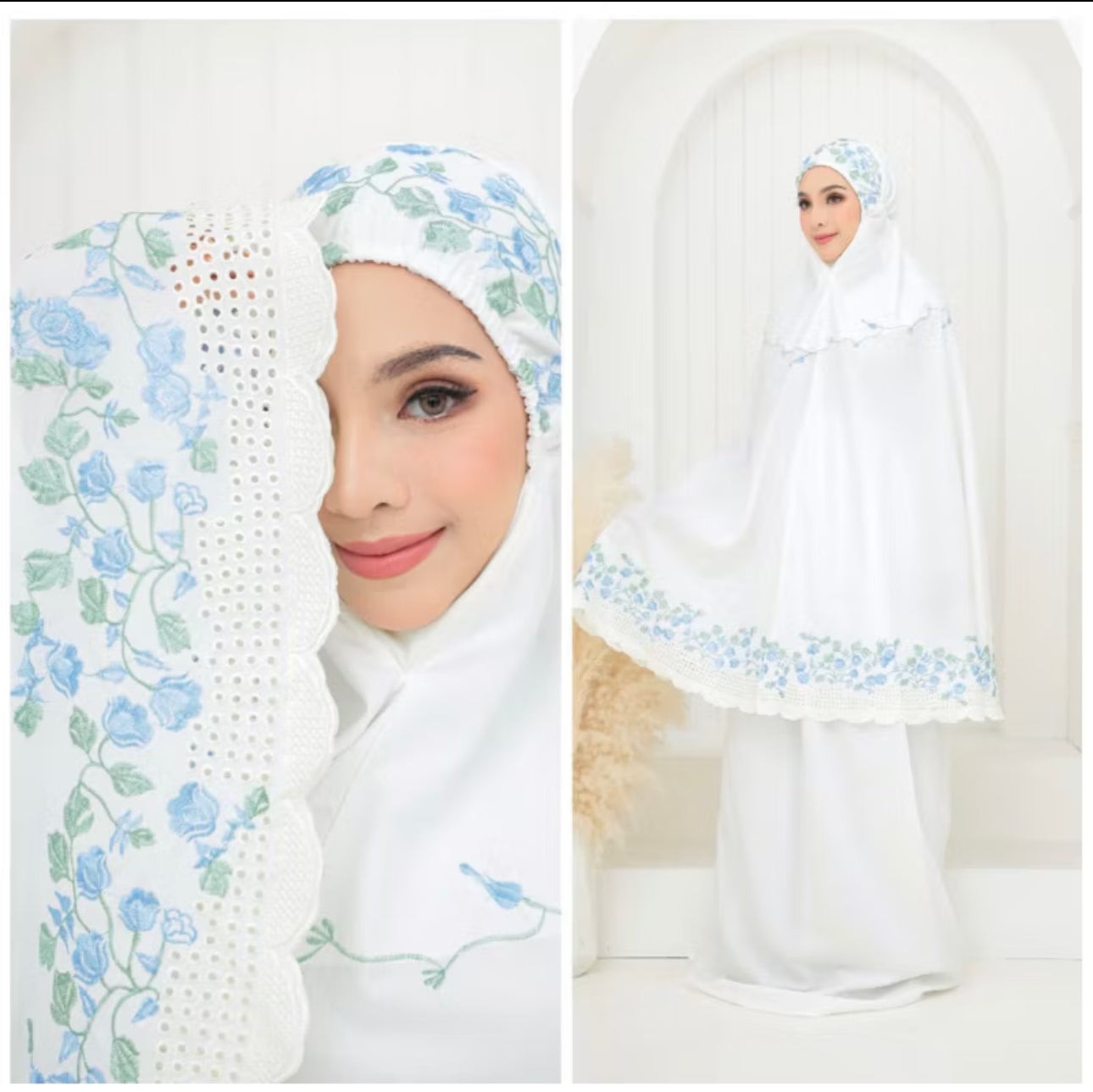 Telekung Cotton Sulam Sekura