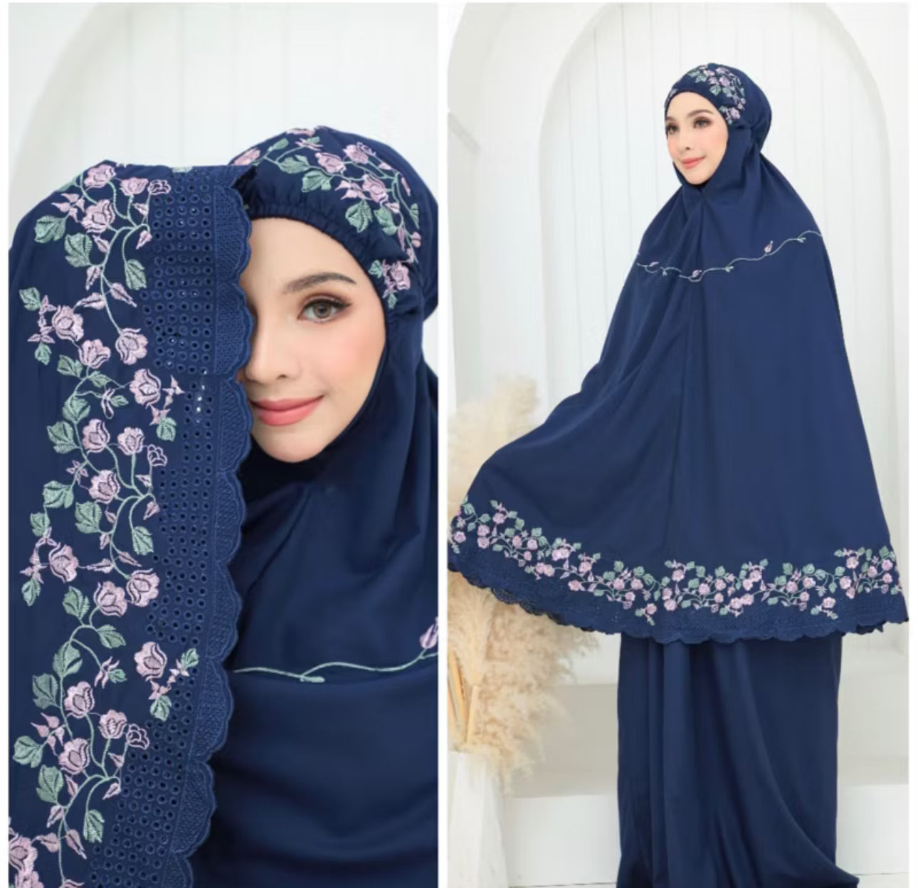 Telekung Cotton Sulam Sekura