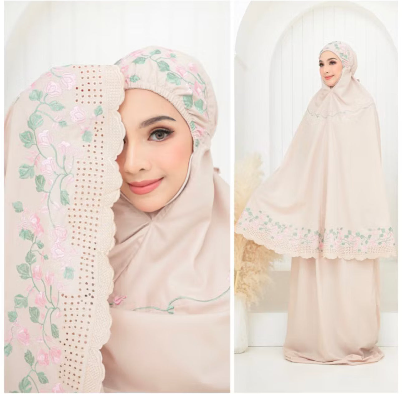Telekung Cotton Sulam Sekura