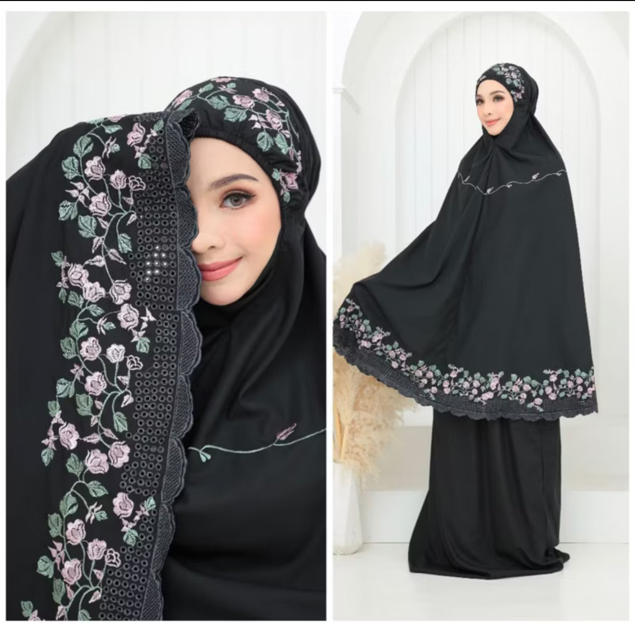 Telekung Cotton Sulam Sekura