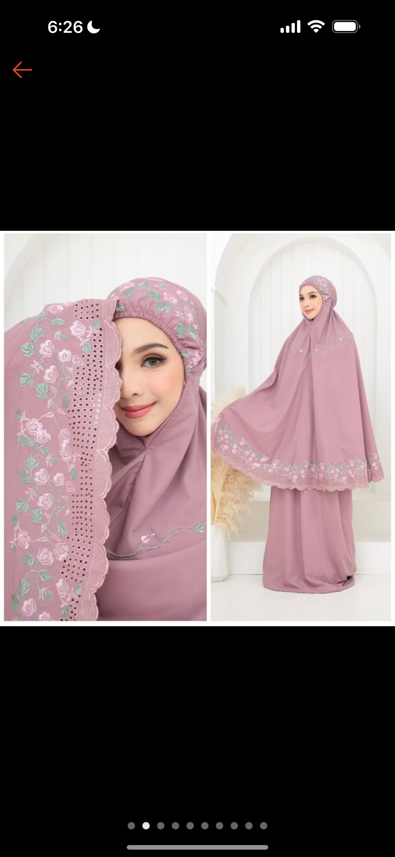 Telekung Cotton Sulam Sekura