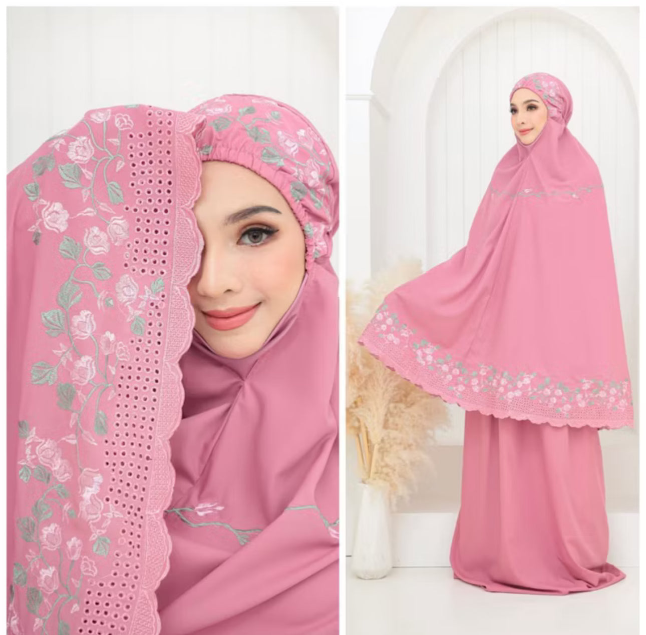 Telekung Cotton Sulam Sekura