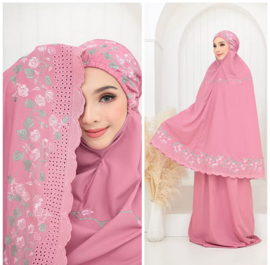 Telekung Cotton Sulam Sekura