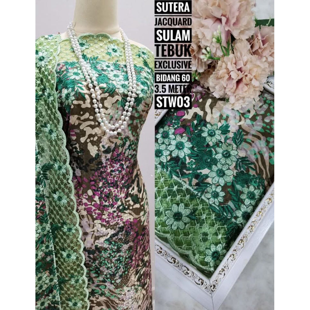 Kain Pasang SUTERA JACQUARD SULAM TEBUK Exclusive
