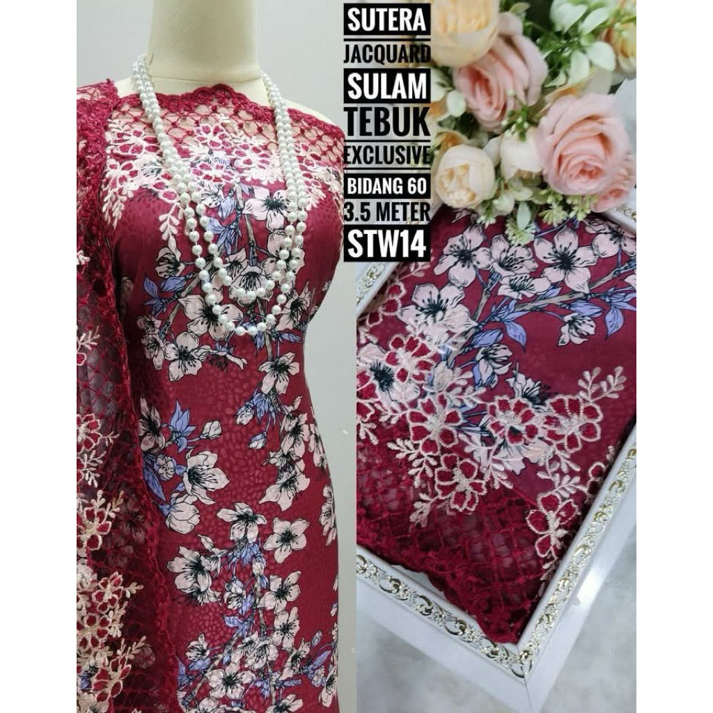 Kain Pasang SUTERA JACQUARD SULAM TEBUK Exclusive