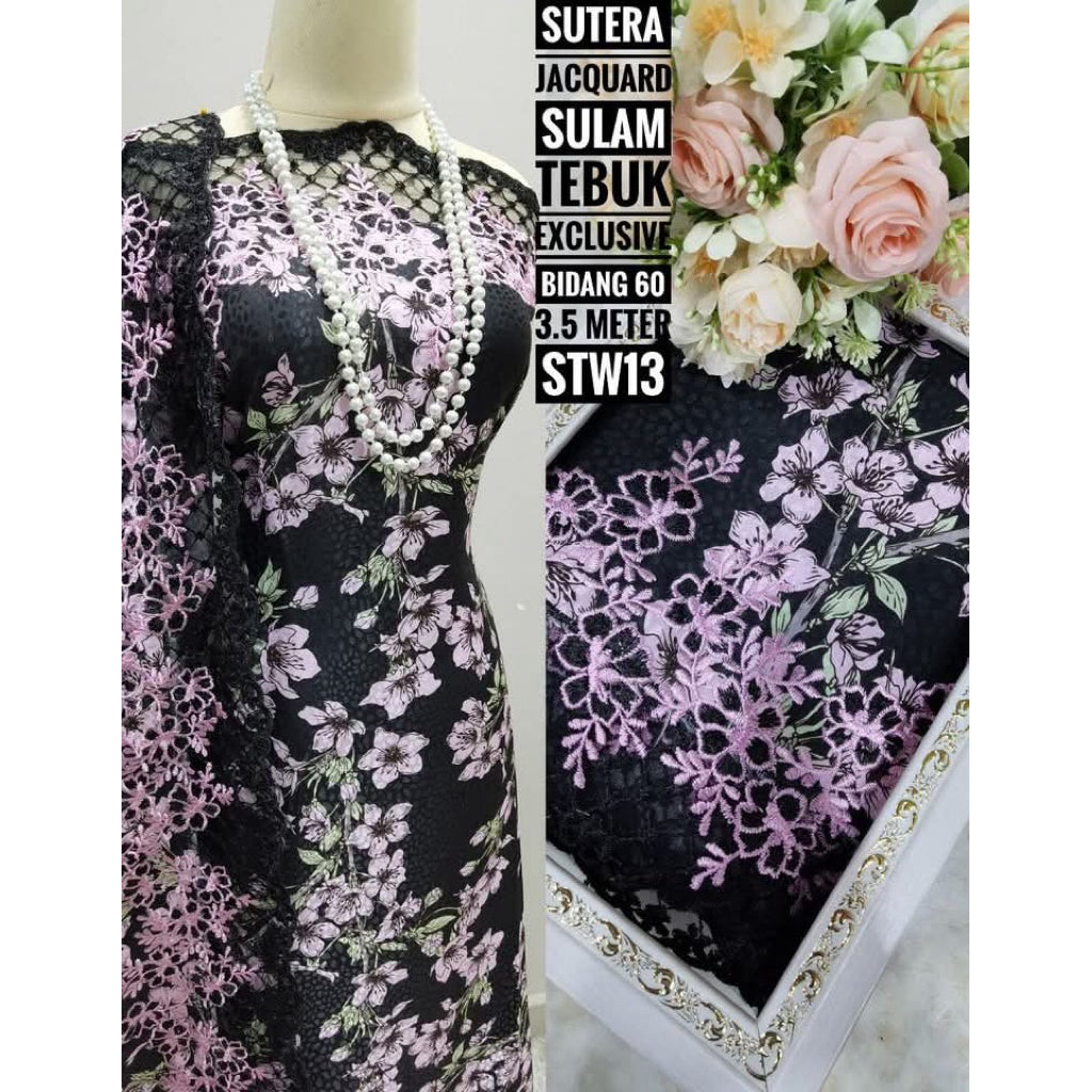Kain Pasang SUTERA JACQUARD SULAM TEBUK Exclusive