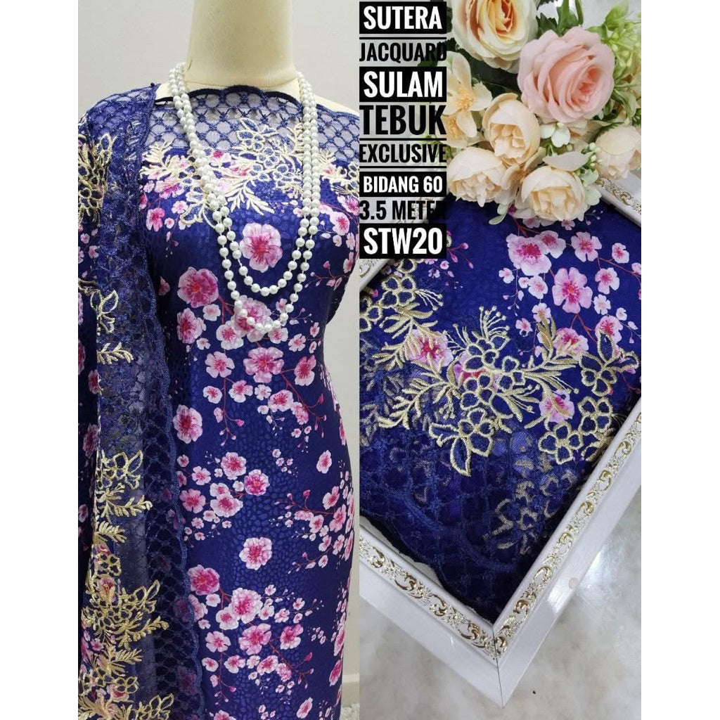 Kain Pasang SUTERA JACQUARD SULAM TEBUK Exclusive