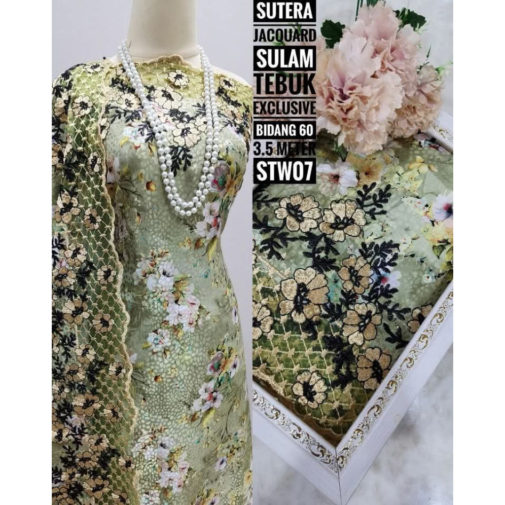 Kain Pasang SUTERA JACQUARD SULAM TEBUK Exclusive