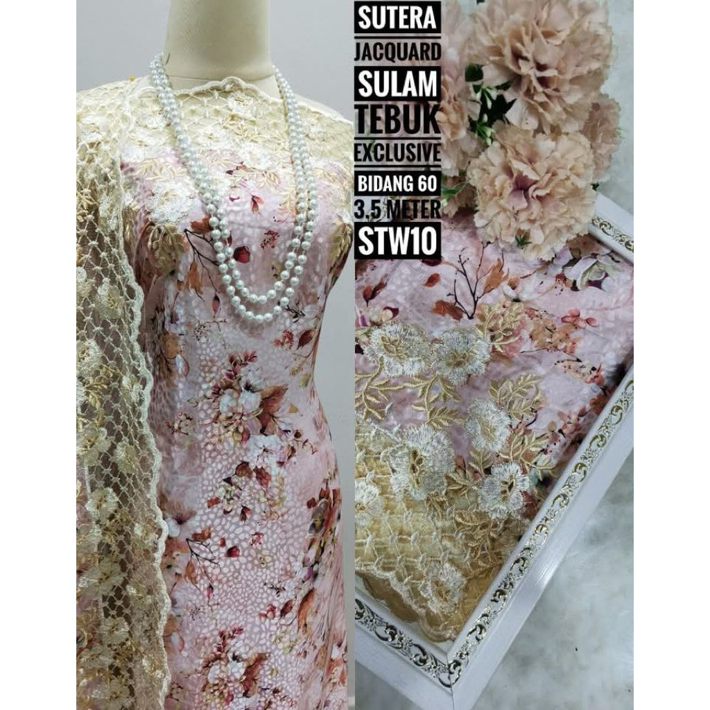 Kain Pasang SUTERA JACQUARD SULAM TEBUK Exclusive