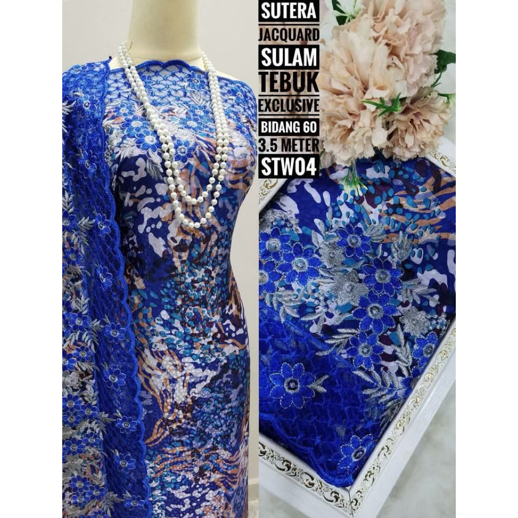 Kain Pasang SUTERA JACQUARD SULAM TEBUK Exclusive