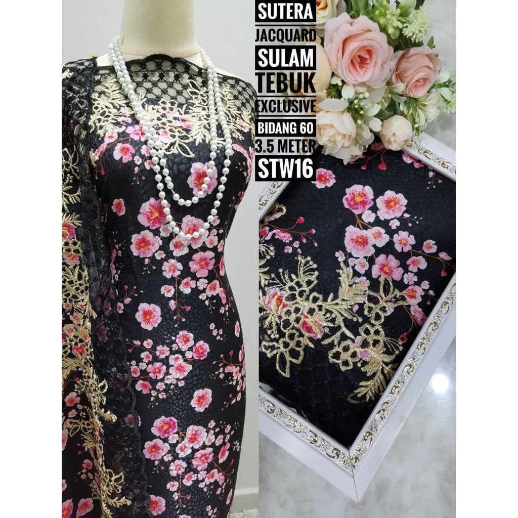 Kain Pasang SUTERA JACQUARD SULAM TEBUK Exclusive