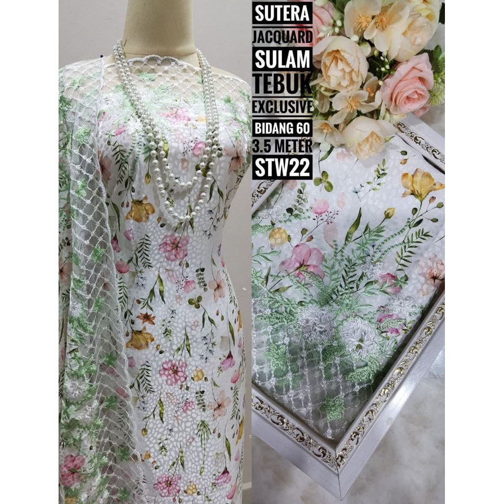 Kain Pasang SUTERA JACQUARD SULAM TEBUK Exclusive