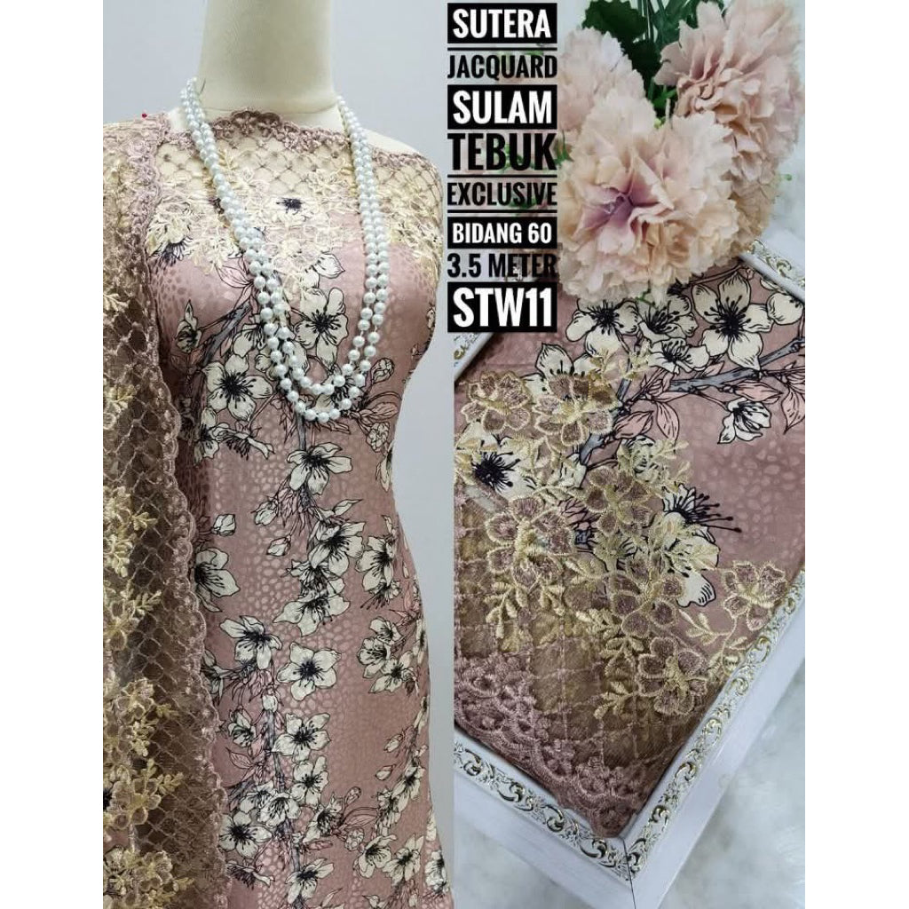 Kain Pasang SUTERA JACQUARD SULAM TEBUK Exclusive