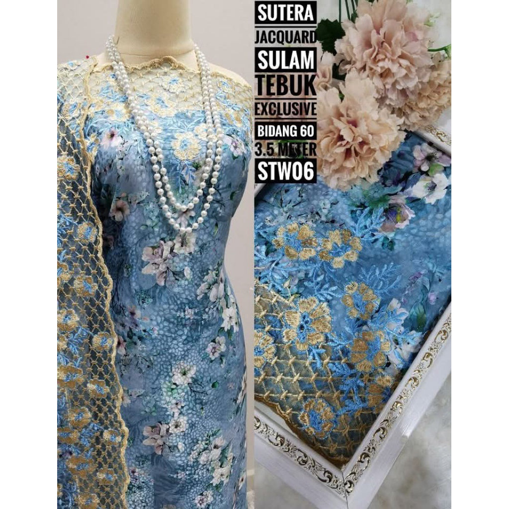 Kain Pasang SUTERA JACQUARD SULAM TEBUK Exclusive