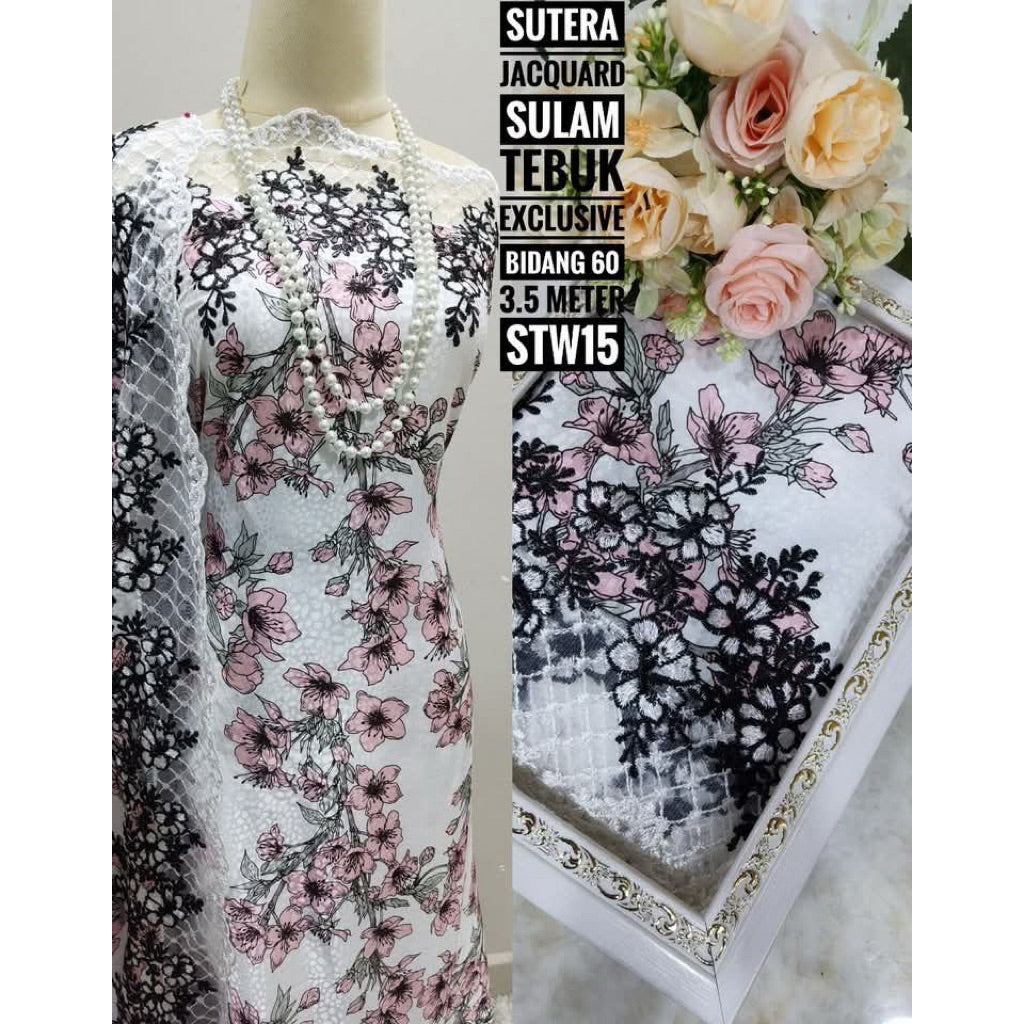 Kain Pasang SUTERA JACQUARD SULAM TEBUK Exclusive