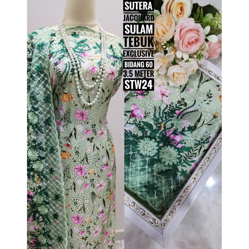 Kain Pasang SUTERA JACQUARD SULAM TEBUK Exclusive
