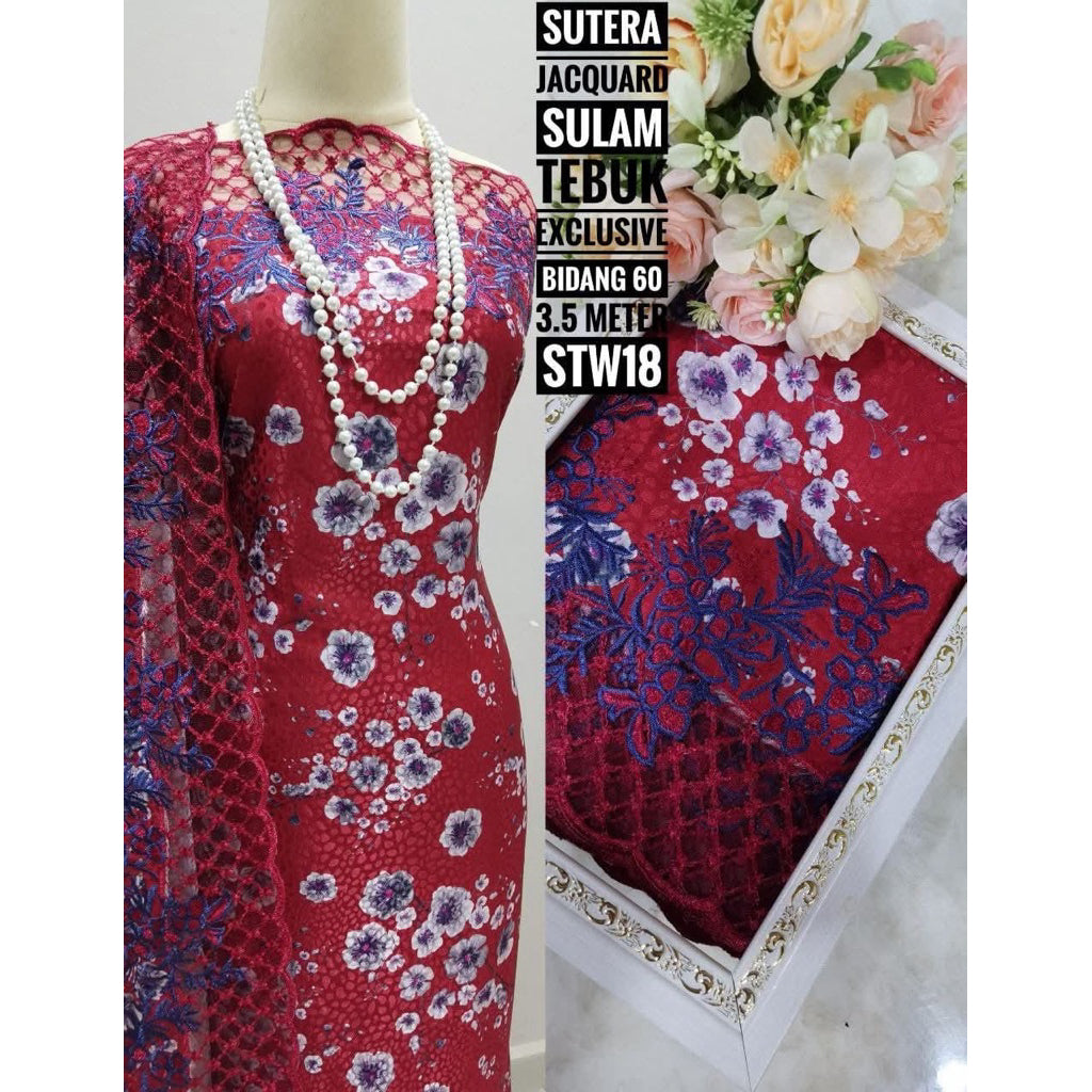 Kain Pasang SUTERA JACQUARD SULAM TEBUK Exclusive