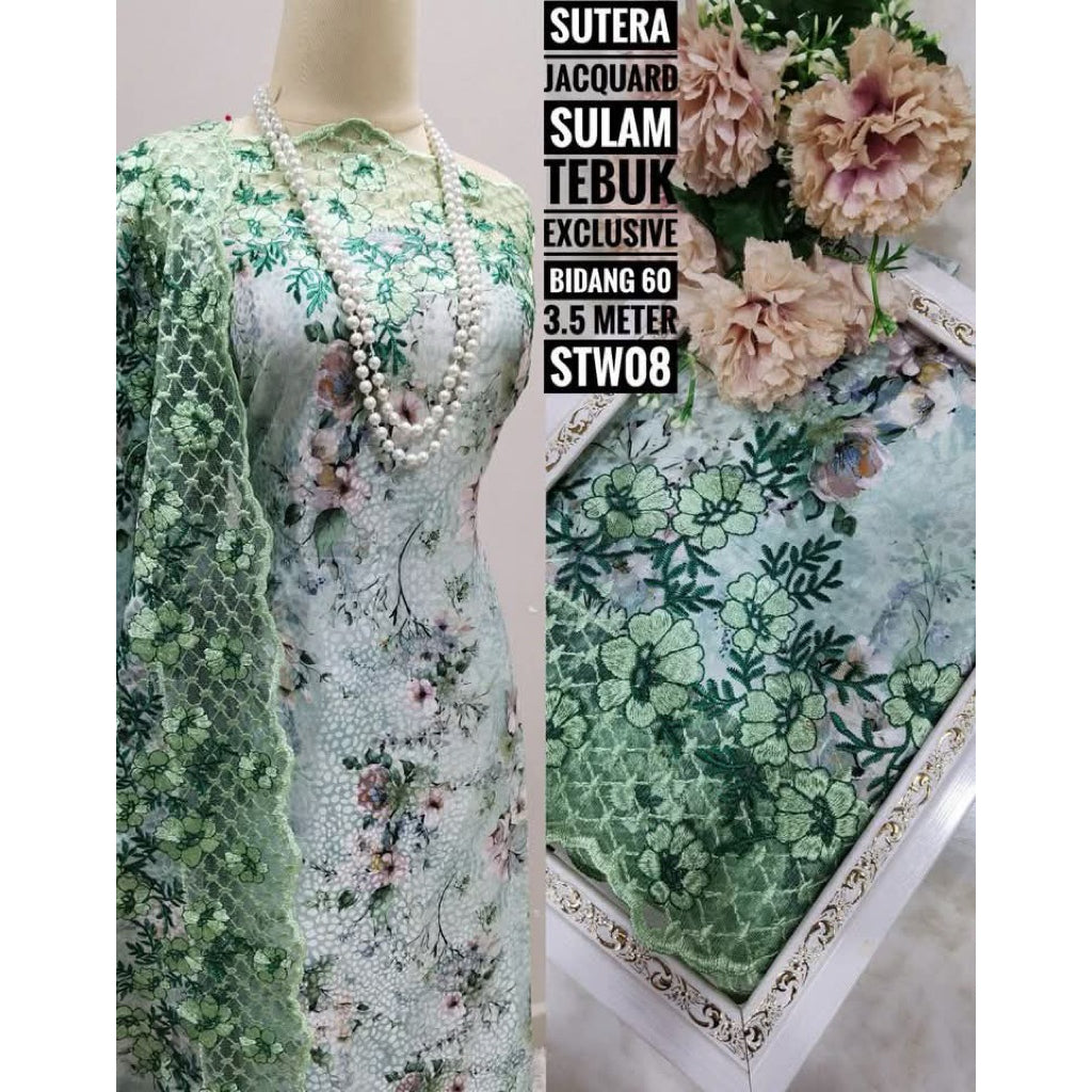 Kain Pasang SUTERA JACQUARD SULAM TEBUK Exclusive