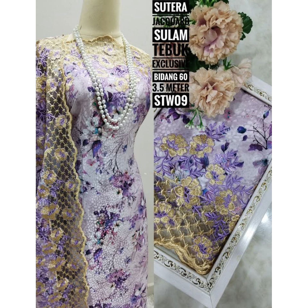 Kain Pasang SUTERA JACQUARD SULAM TEBUK Exclusive